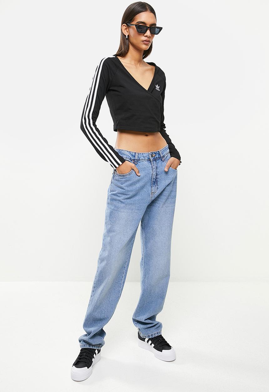 adidas Originals - Cropped long sleeve tee - black