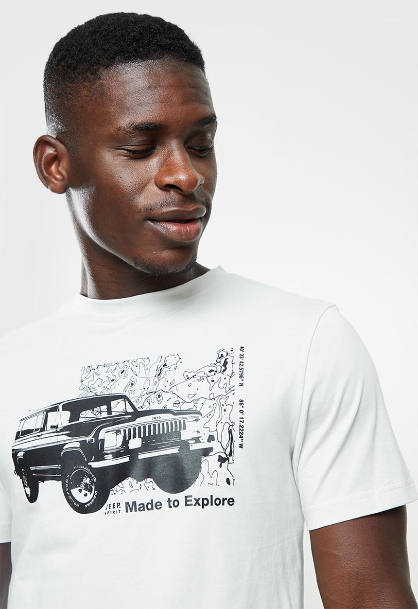 JEEP - Fashion graphics tee - silver grey