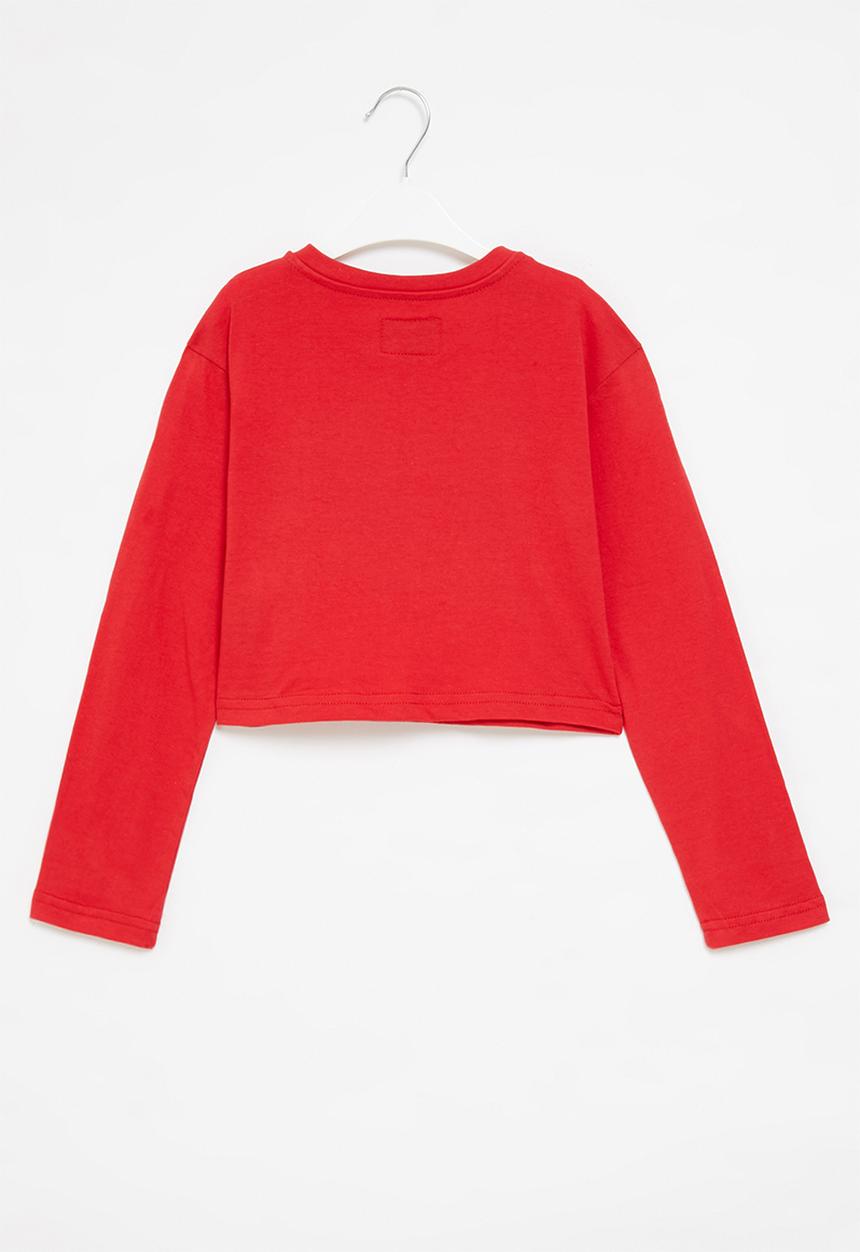 Aca Joe - Aca joe embroidered cropped  tee - red