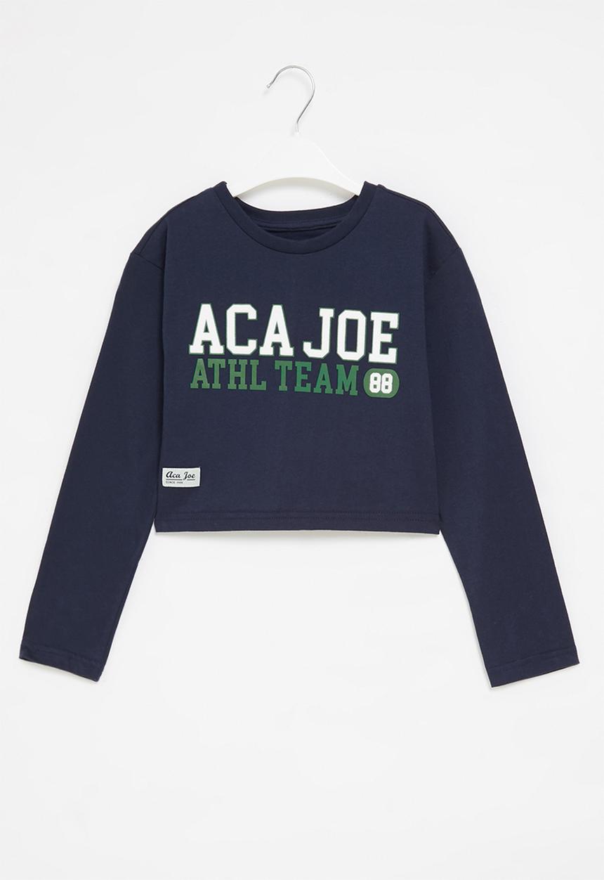 Aca Joe - Aca joe embroidered cropped  tee - navy