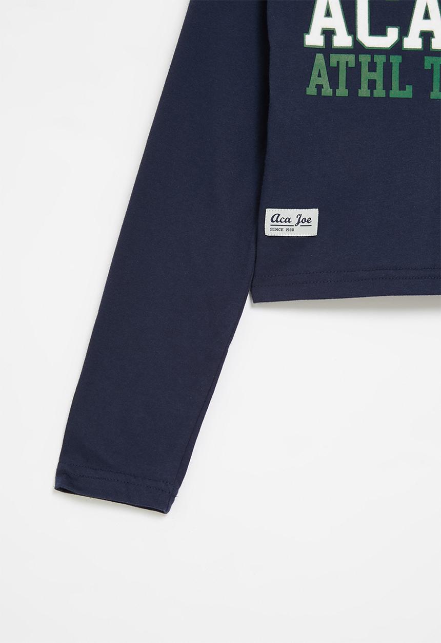 Aca Joe - Aca joe embroidered cropped  tee - navy