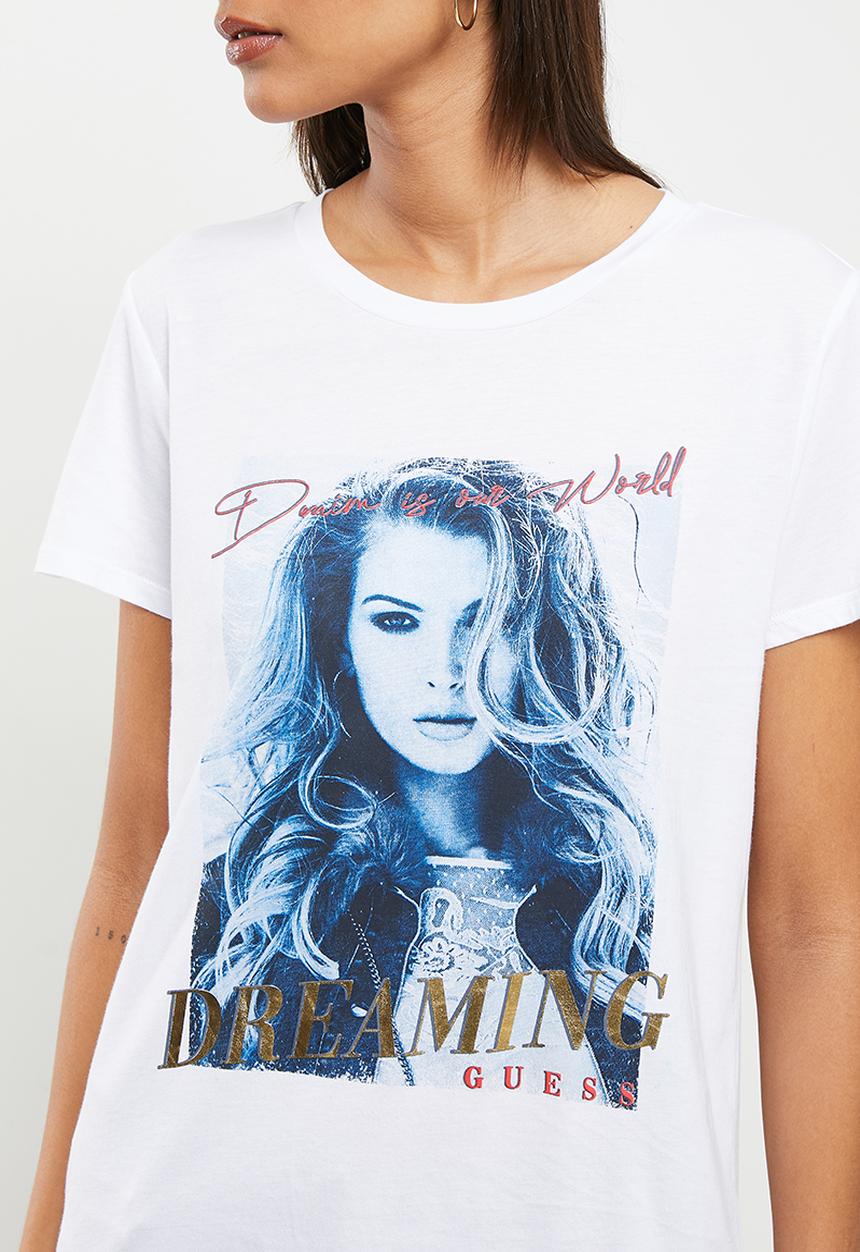 GUESS - Short sleeve dreaming easy tee - true white