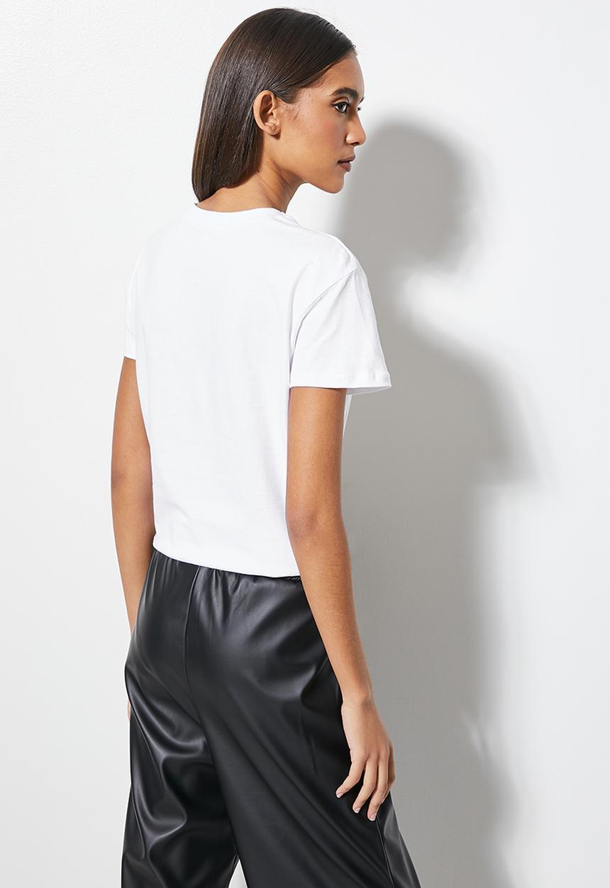 Superbalist - White face printed tee -  white