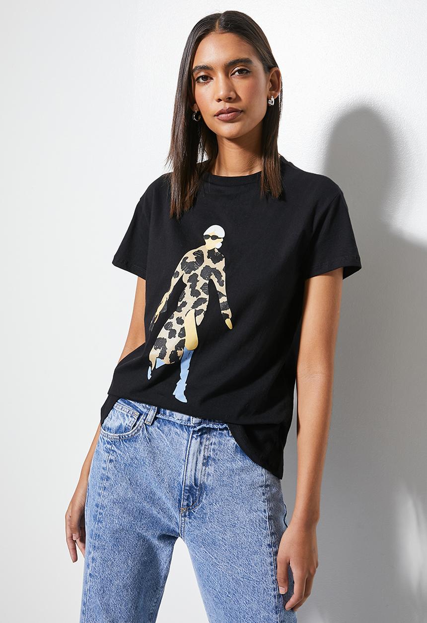Superbalist - Relaxed printed tee -  black