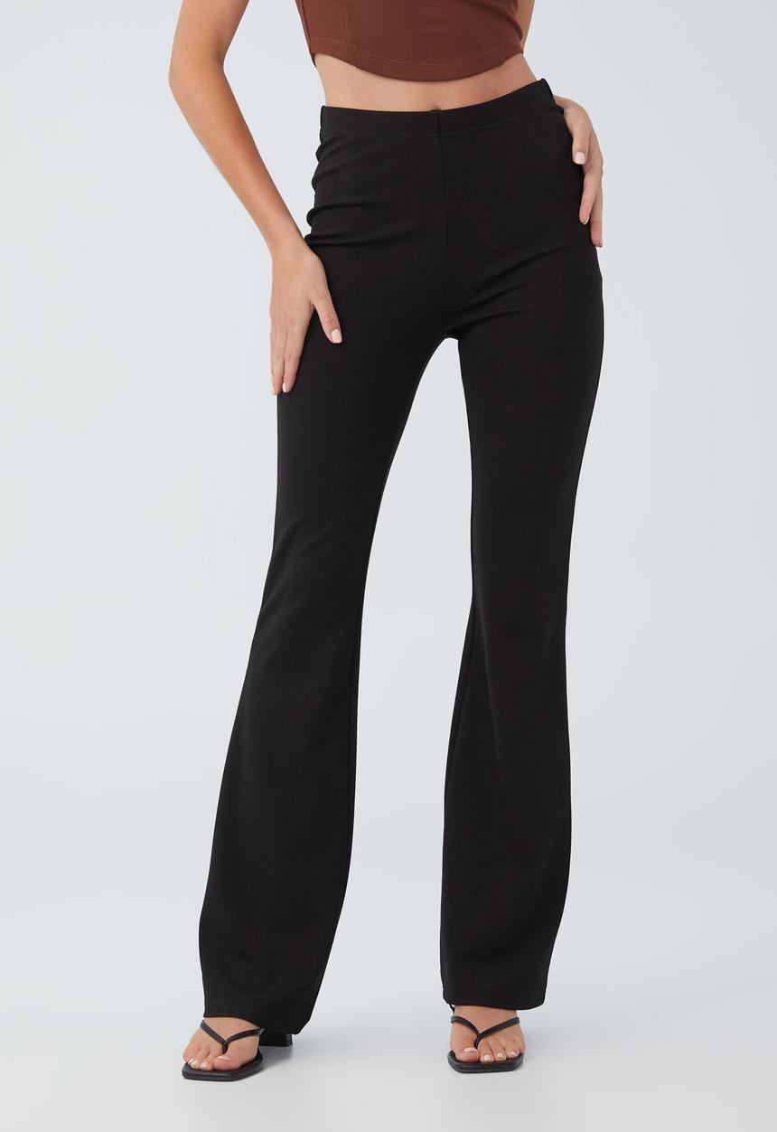 Cotton On - Ponte flare pant - black