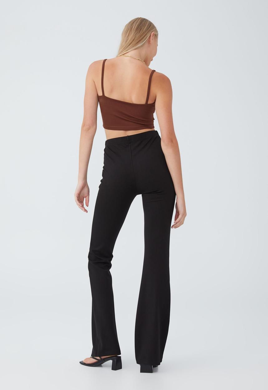 Cotton On - Ponte flare pant - black