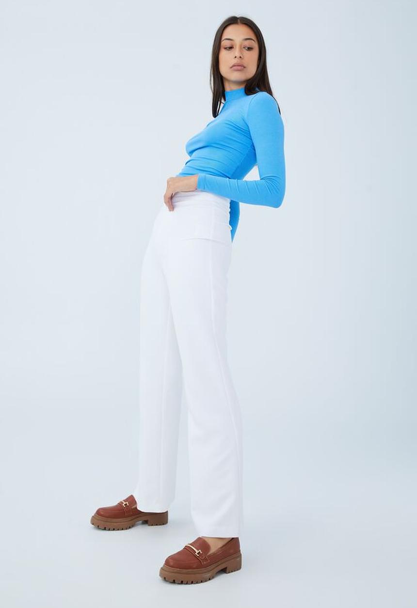 Cotton On - Staple rib mock neck long sleeve top - blue