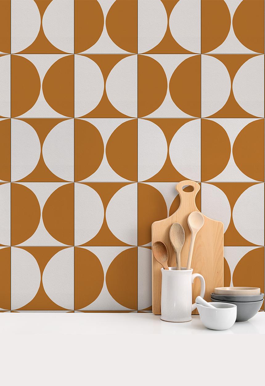 Robin Sprong - 20 Breeze wall tile stickers - mustard