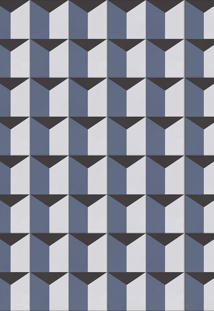 Robin Sprong - 20 Castelli triangolo wall tile stickers - blue