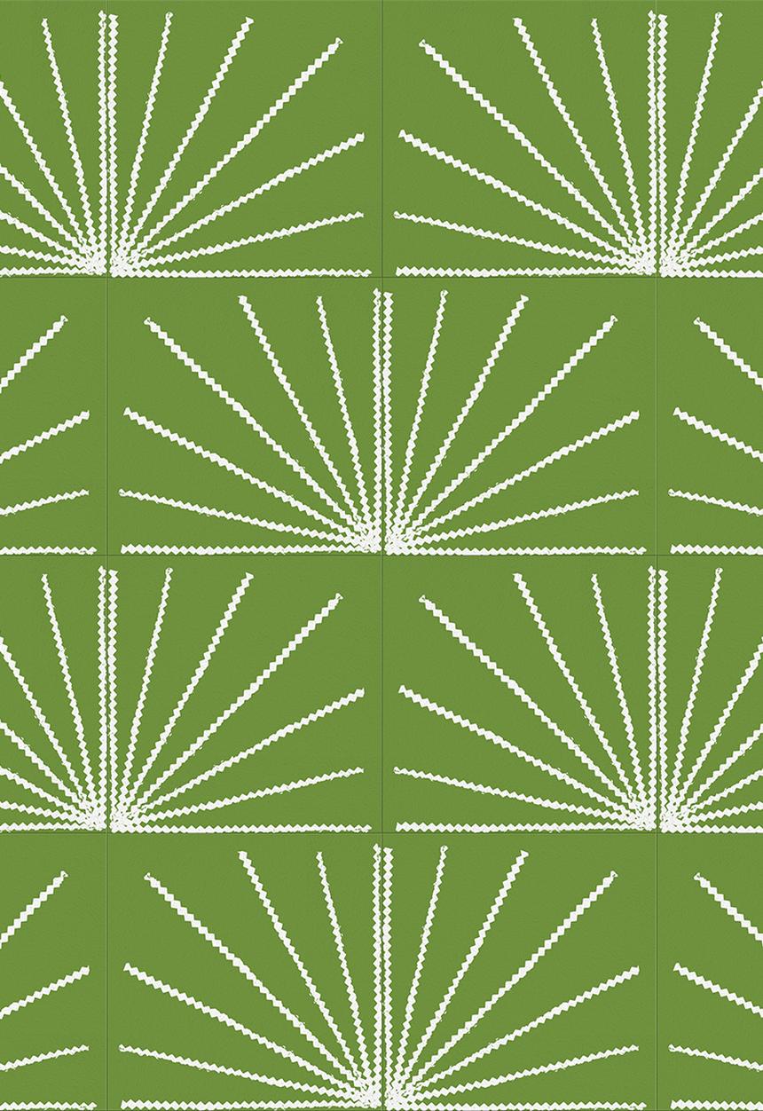 Robin Sprong - 20 Palmetto wall tile stickers - green