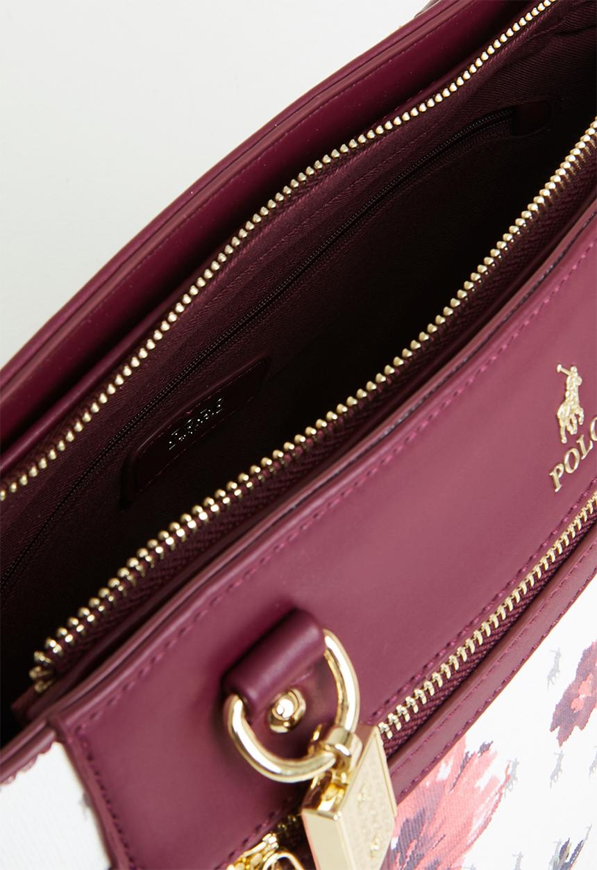 POLO - Floral shopper bag - berry