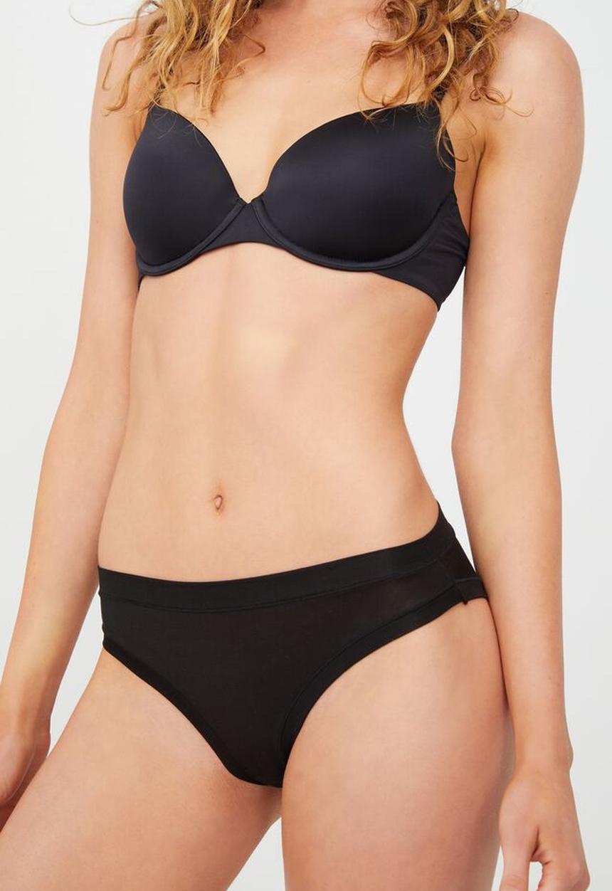 Cotton On - So soft gathered bikini brief - black