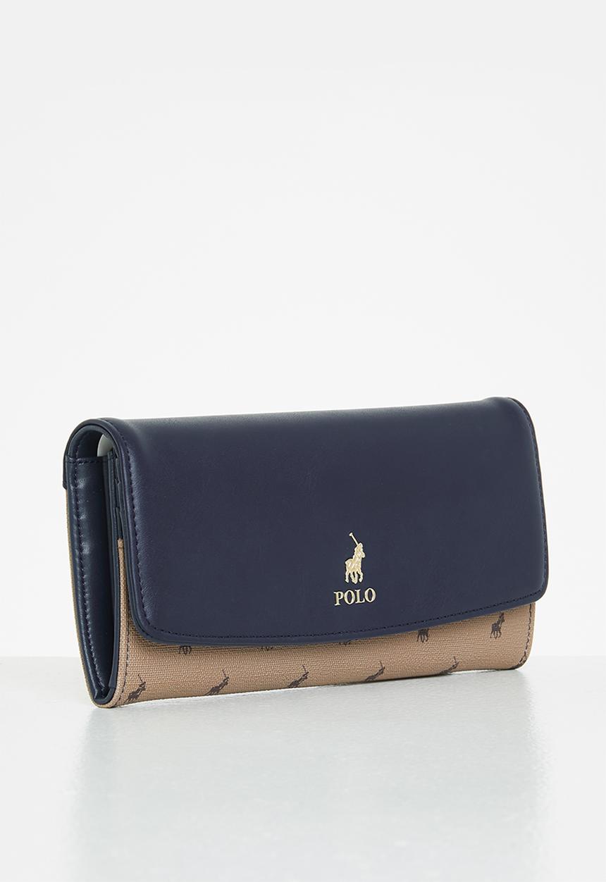 POLO - Colourblock clutch purse - camel & navy 
