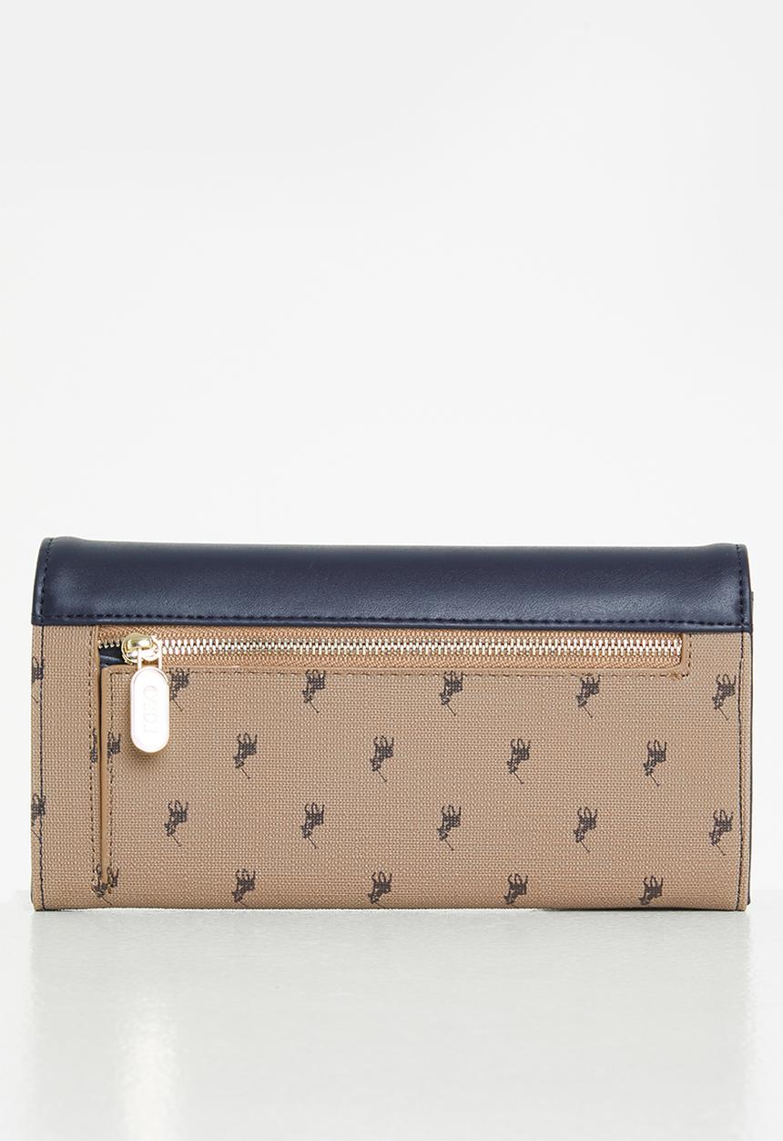 POLO - Colourblock clutch purse - camel & navy 