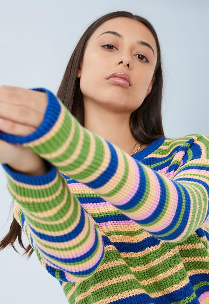 Cotton On - Everyday pullover - sara stripe camper green