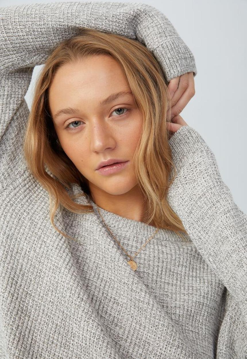 Cotton On - Everyday pullover - ash grey marle white twist