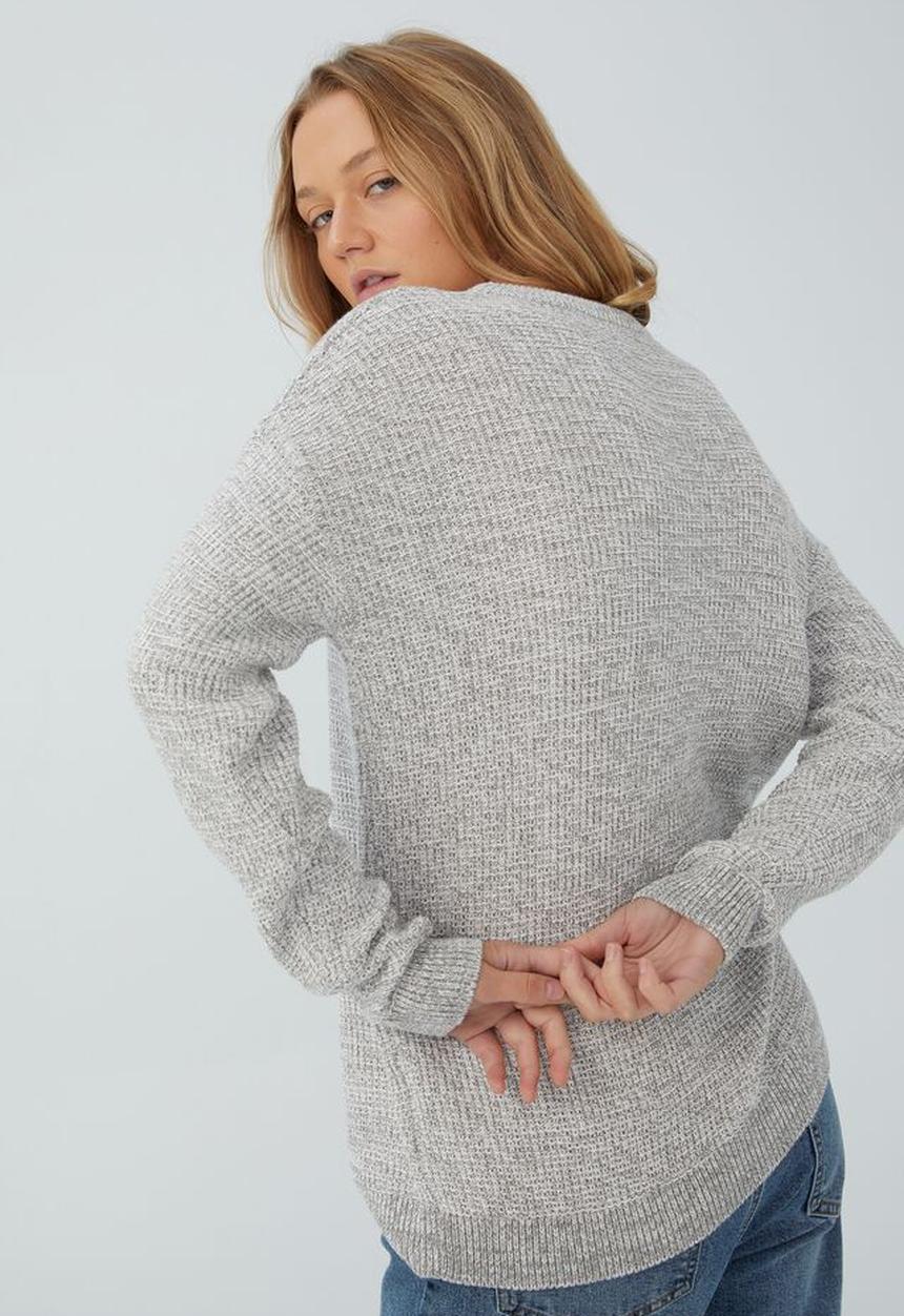 Cotton On - Everyday pullover - ash grey marle white twist