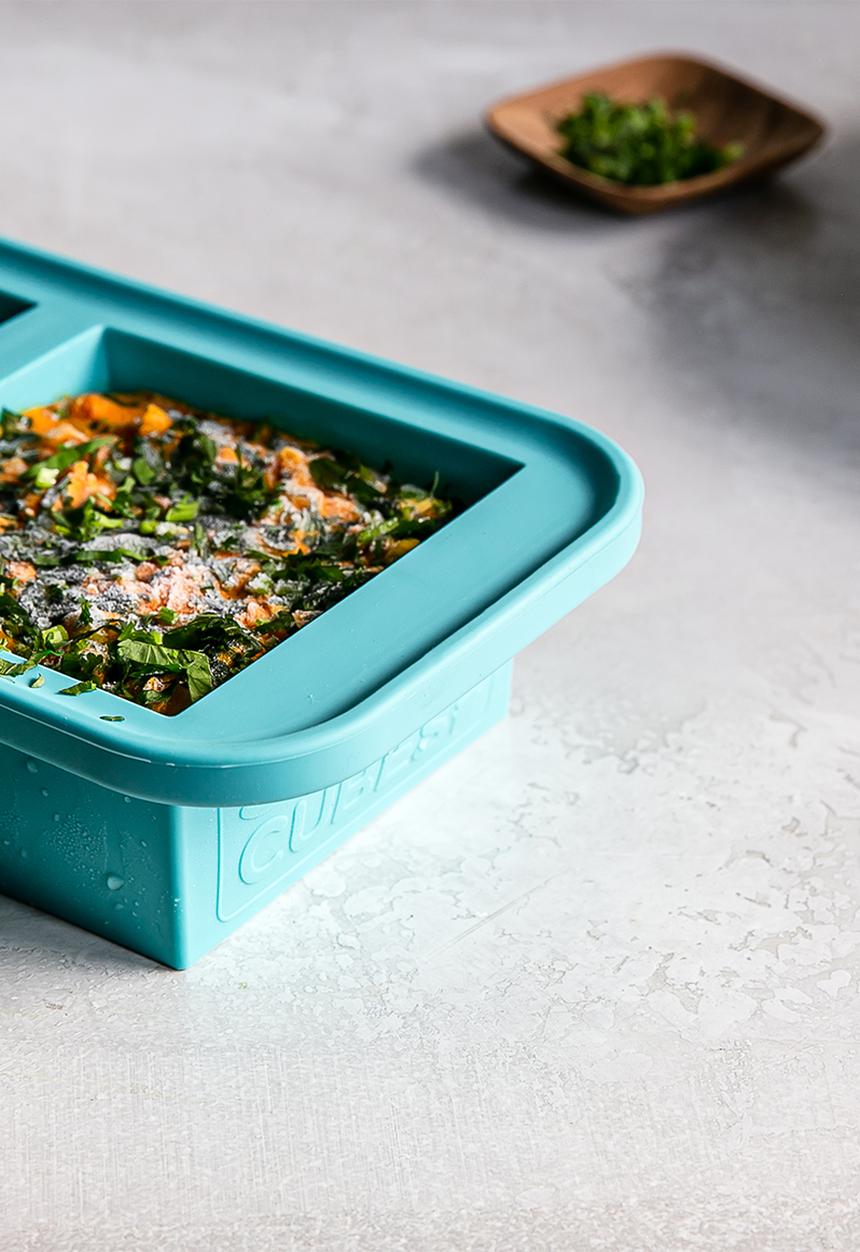 Souper Cubes - 2 cup tray with lid - blue