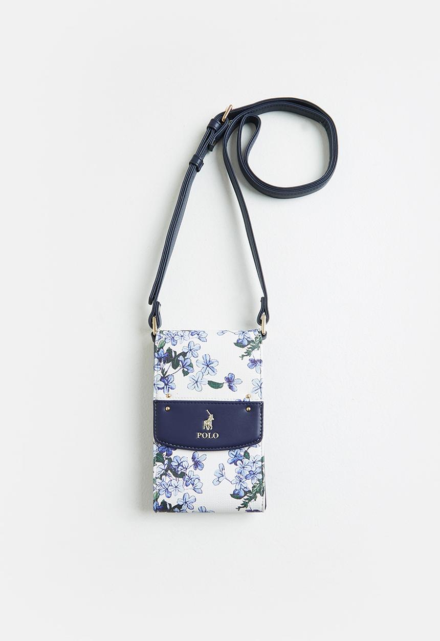 POLO - Floral phone sling - blue & white 
