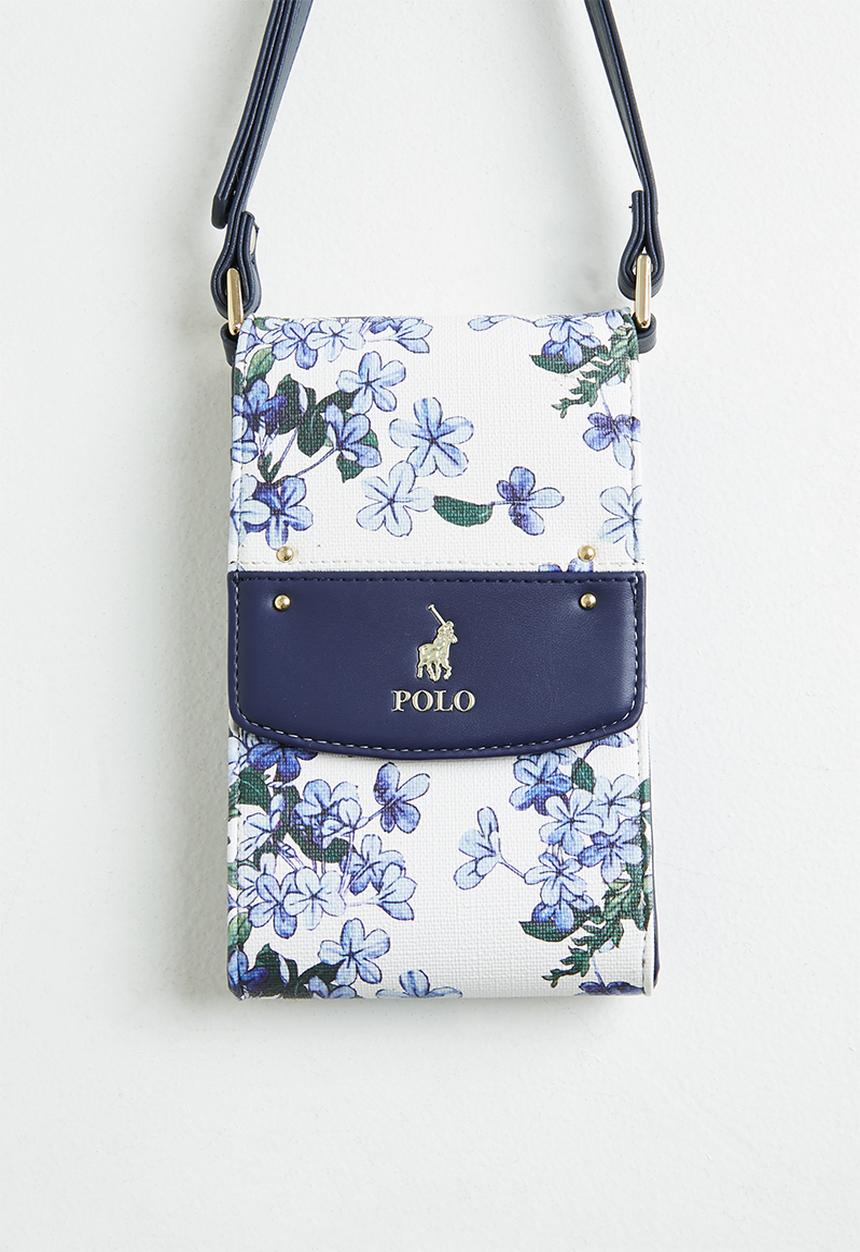POLO - Floral phone sling - blue & white 