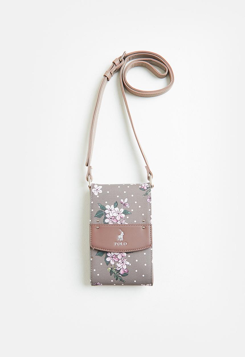 POLO - Floral phone sling - taupe 