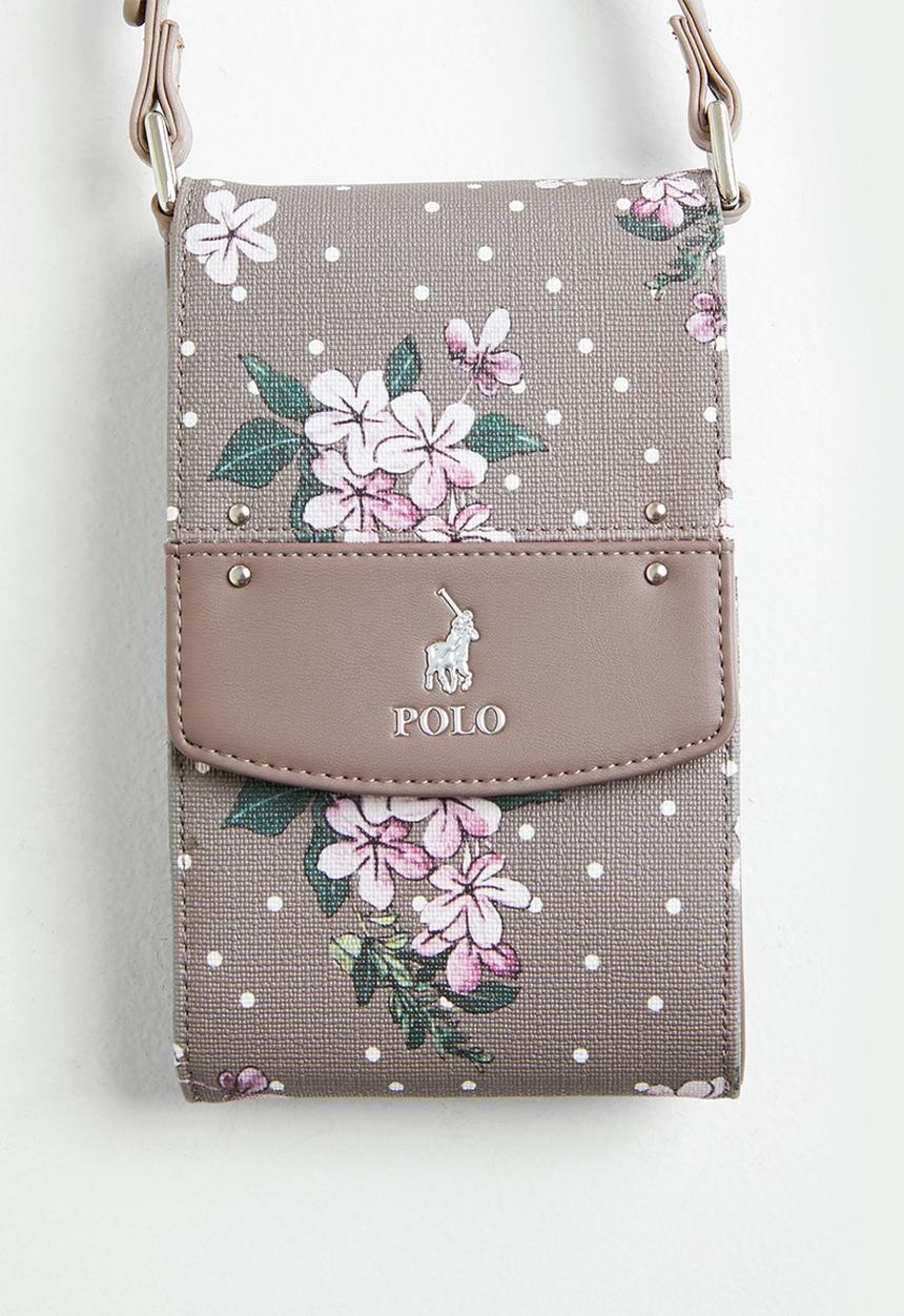 POLO - Floral phone sling - taupe 