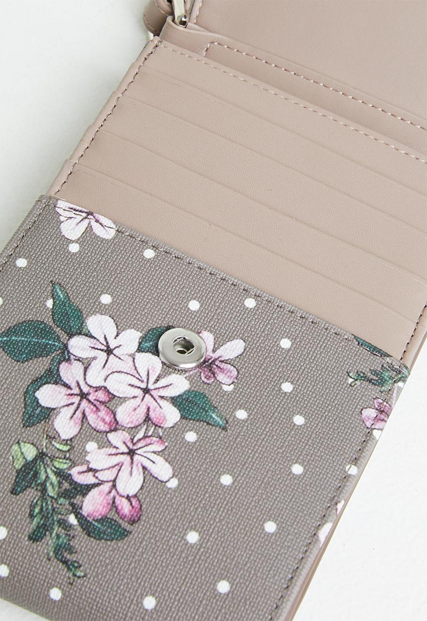 POLO - Floral phone sling - taupe 