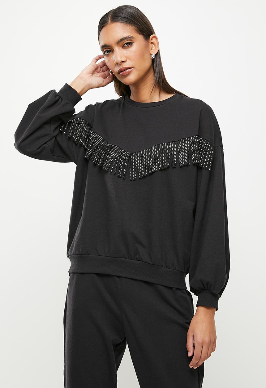 Me&B - Balloon sleeve sweatshirt - black