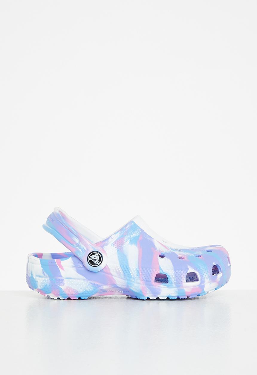 Crocs - Classic marbled clog - white & pink