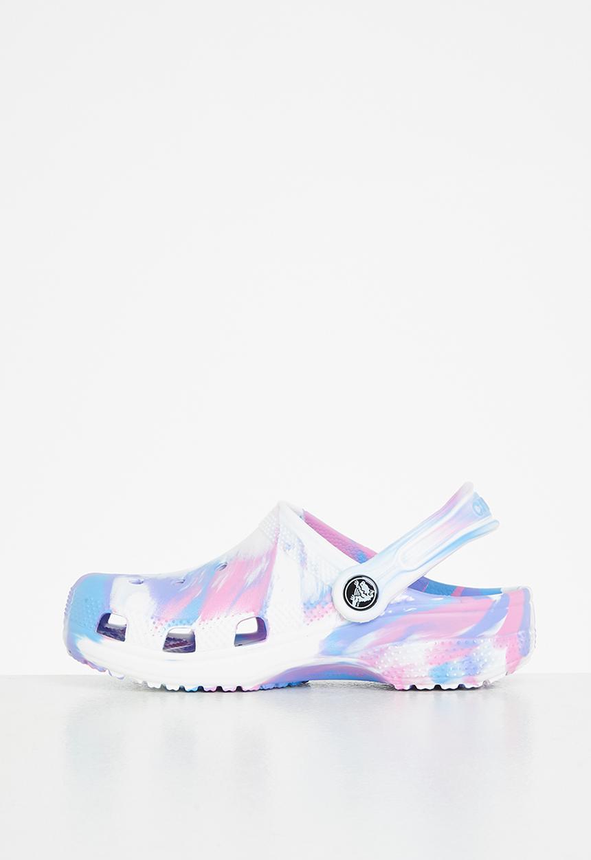 Crocs - Classic marbled clog - white & pink