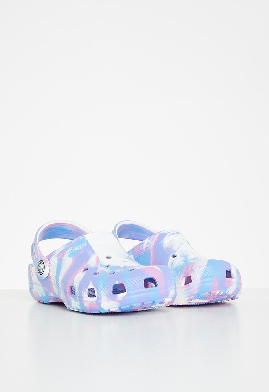 Crocs - Classic marbled clog - white & pink