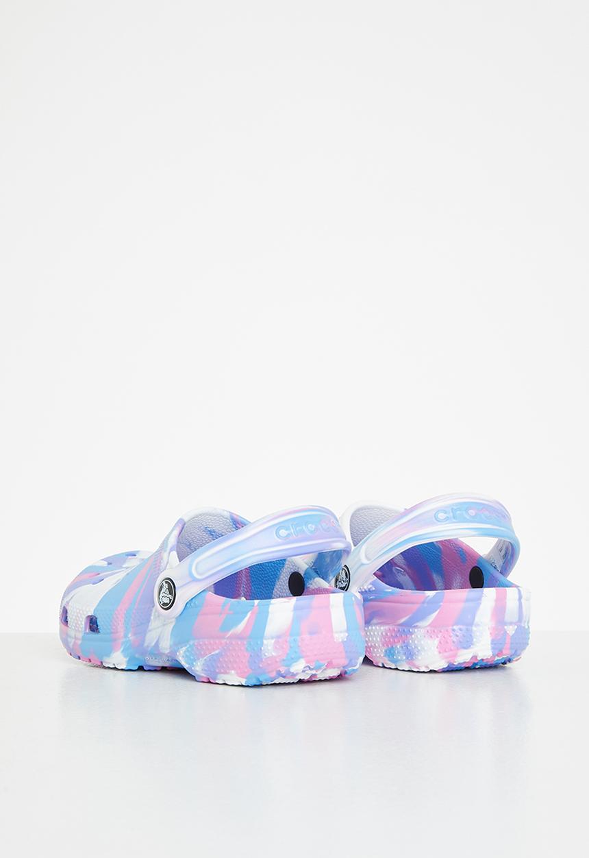 Crocs - Classic marbled clog - white & pink