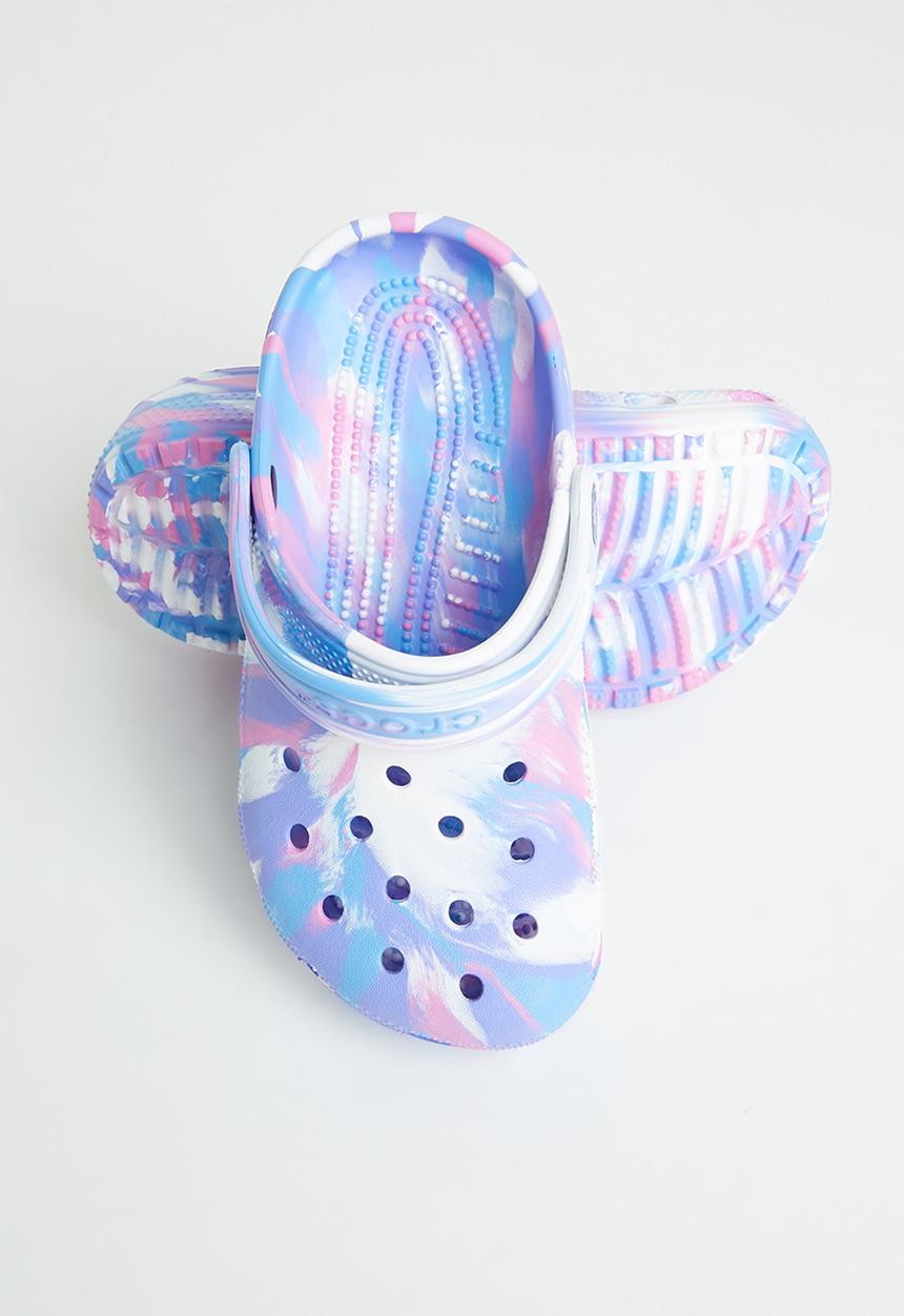 Crocs - Classic marbled clog - white & pink