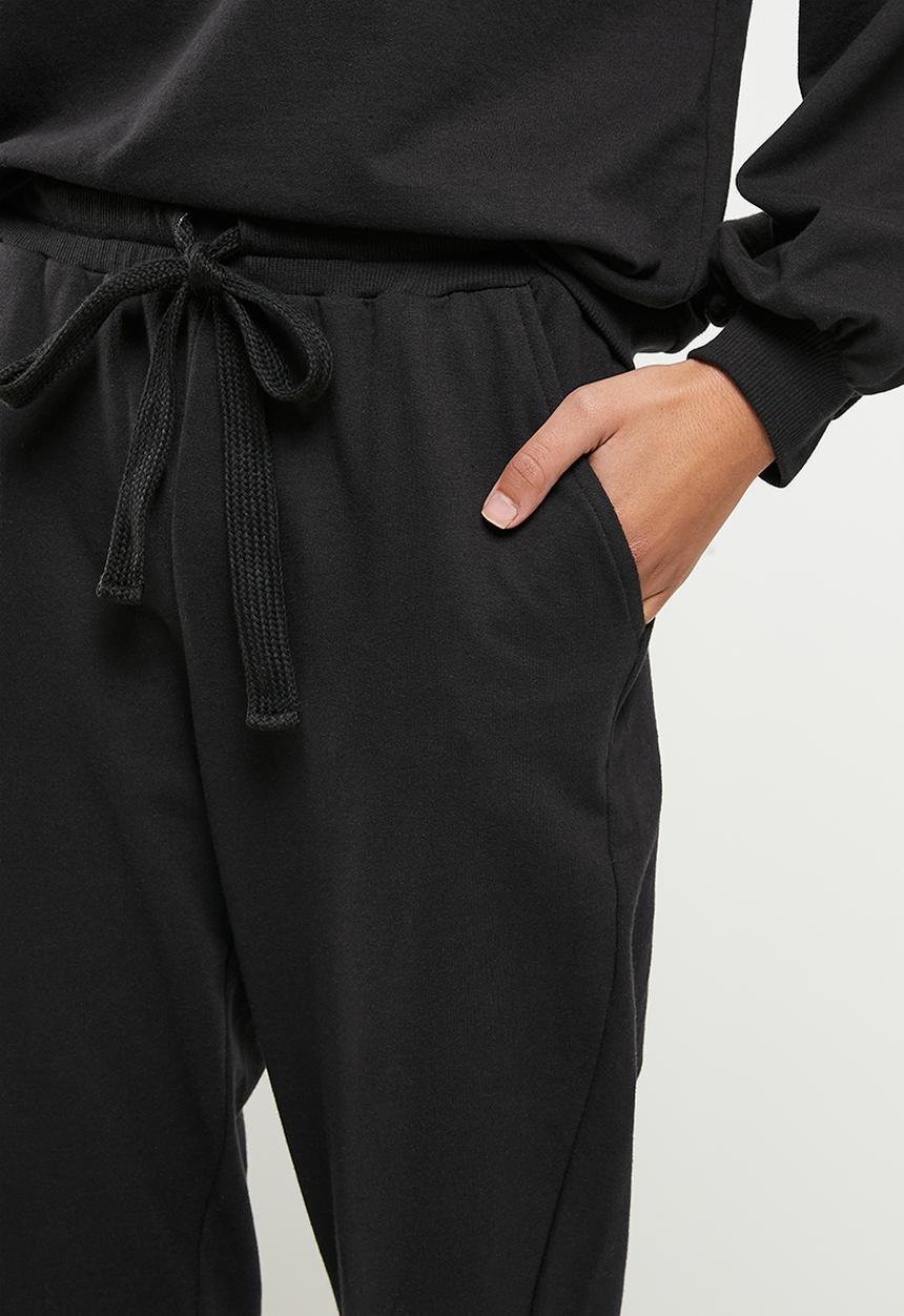 Me&B - Cotton fleece pants - black