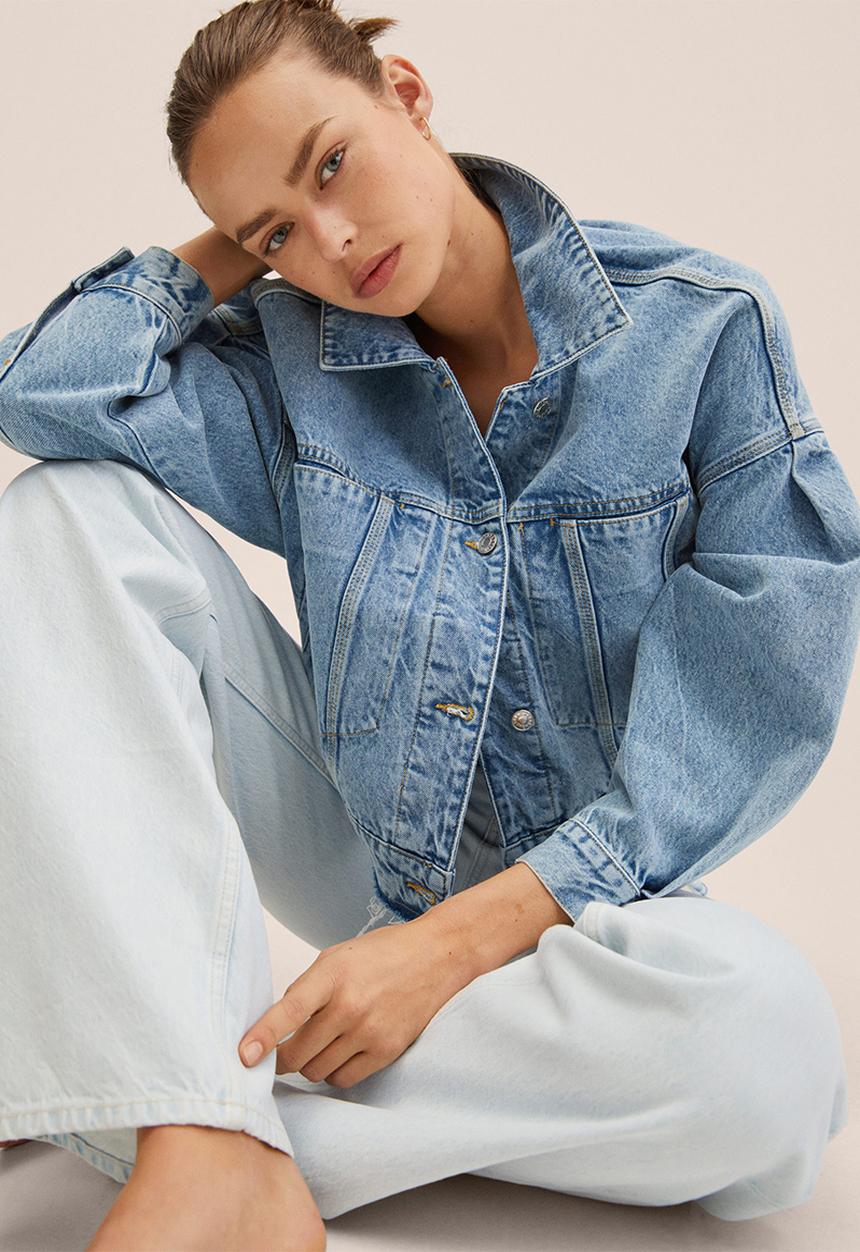 MANGO - Jacket amalien - open blue