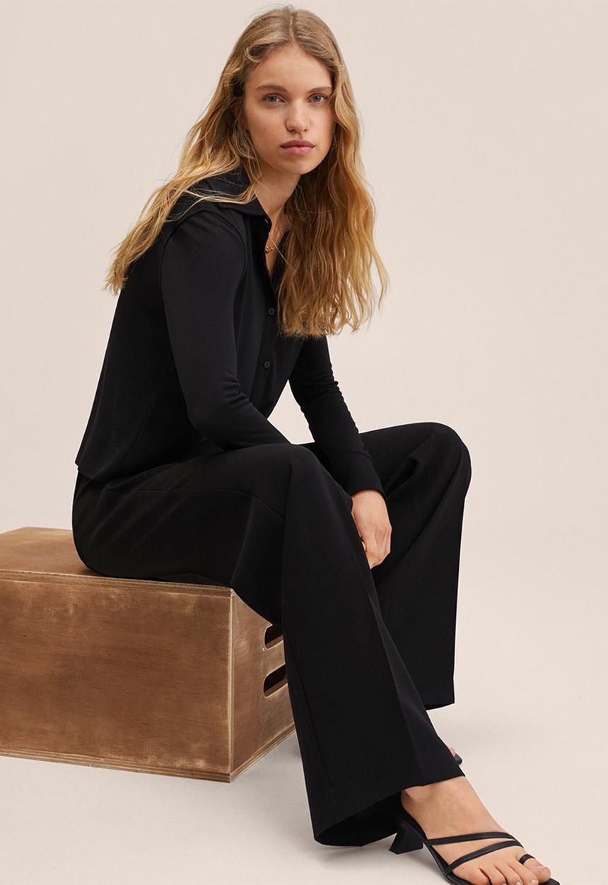MANGO - Trousers palachin - black