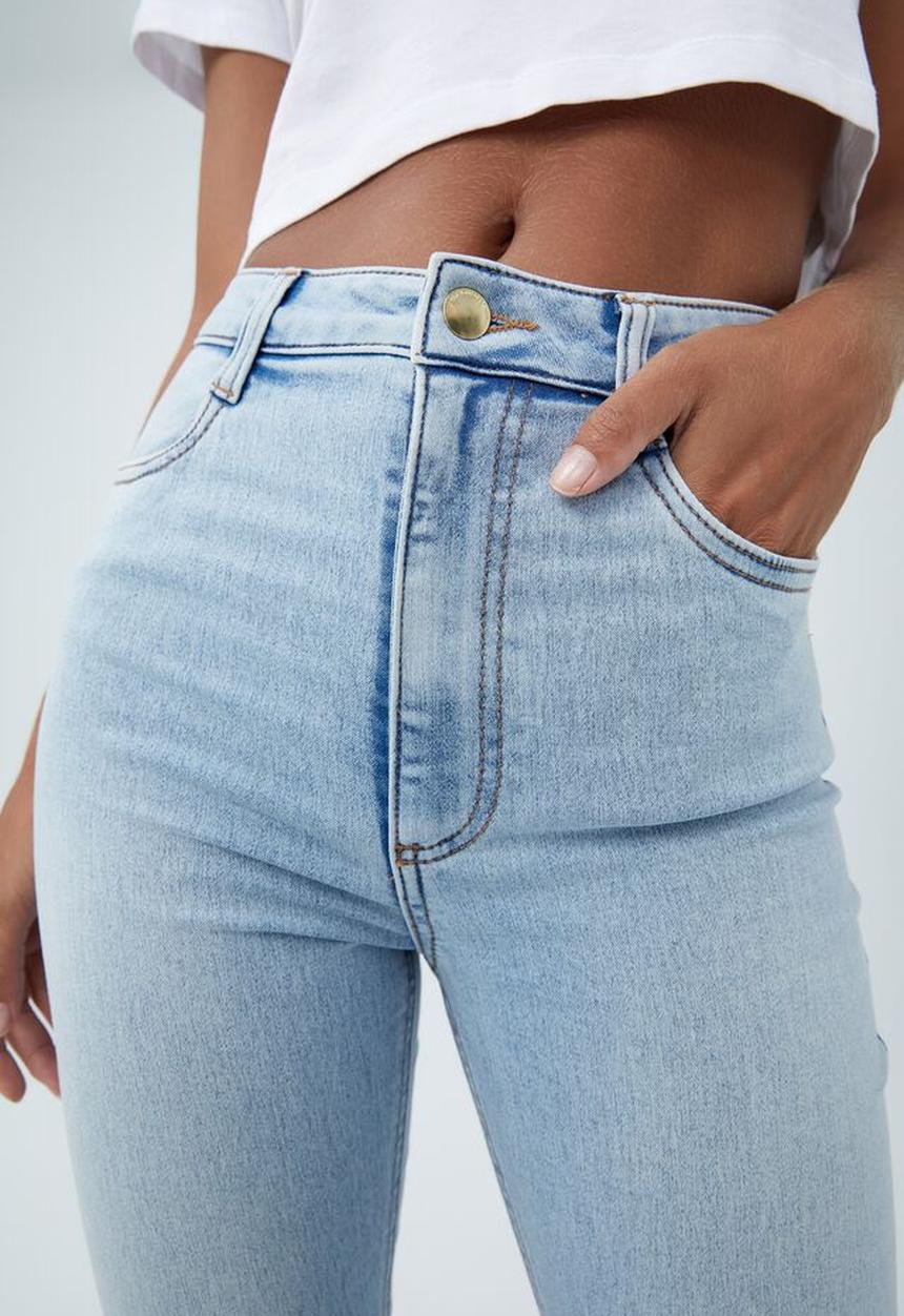 Cotton On - High rise cropped super stretch - swell blue pockets