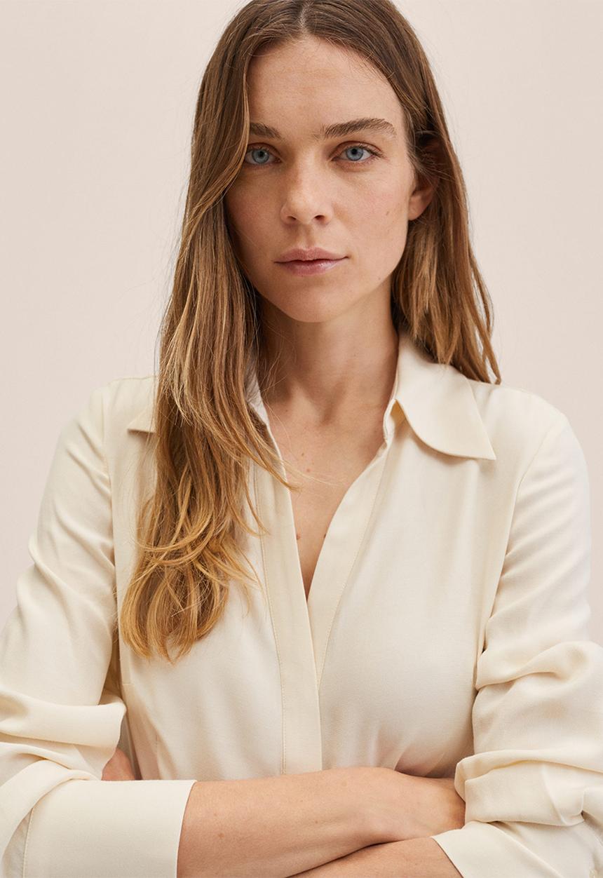 MANGO - Shirt eight - light beige