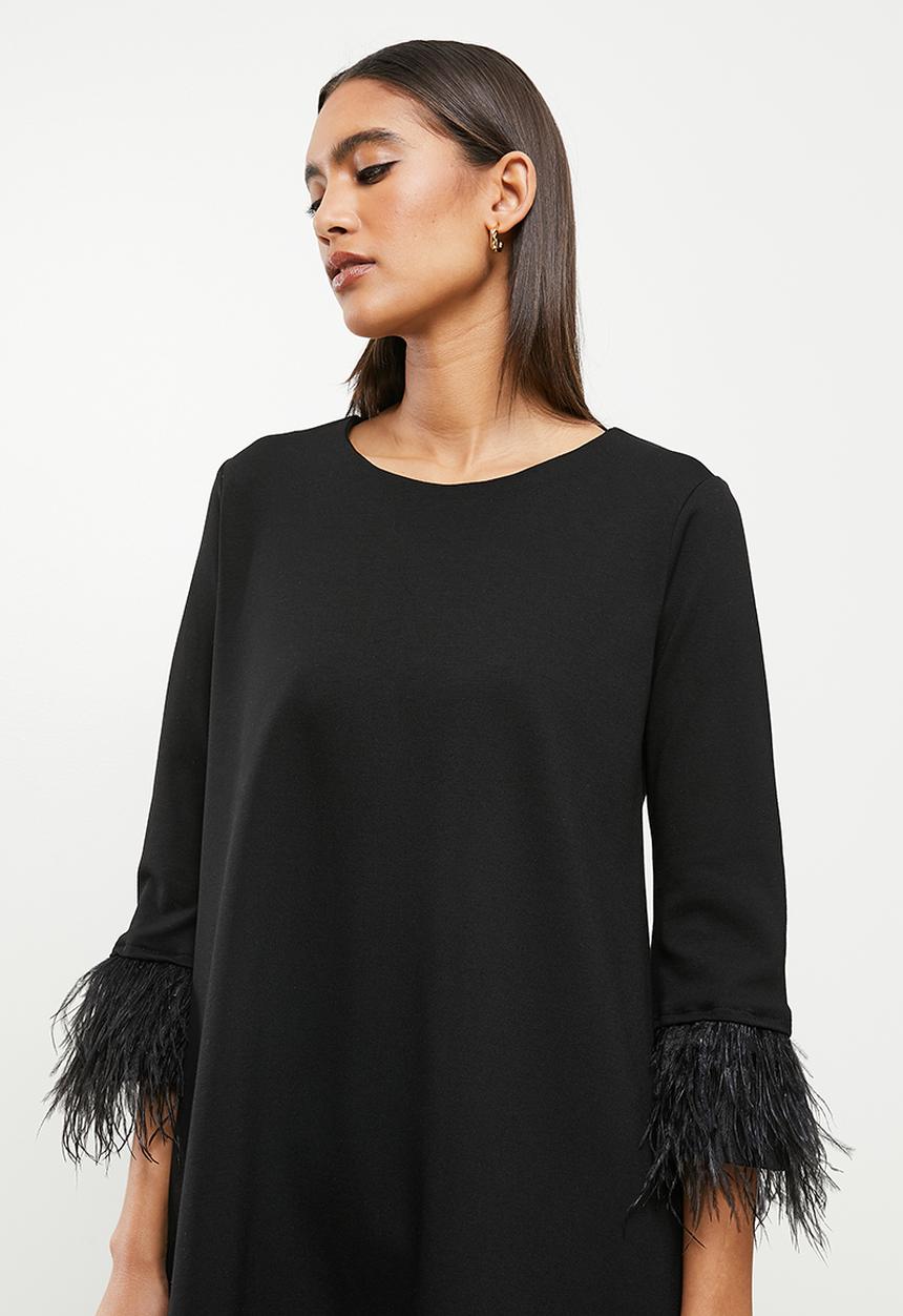 Me&B - Bellow sleeve cuff detail dress - black