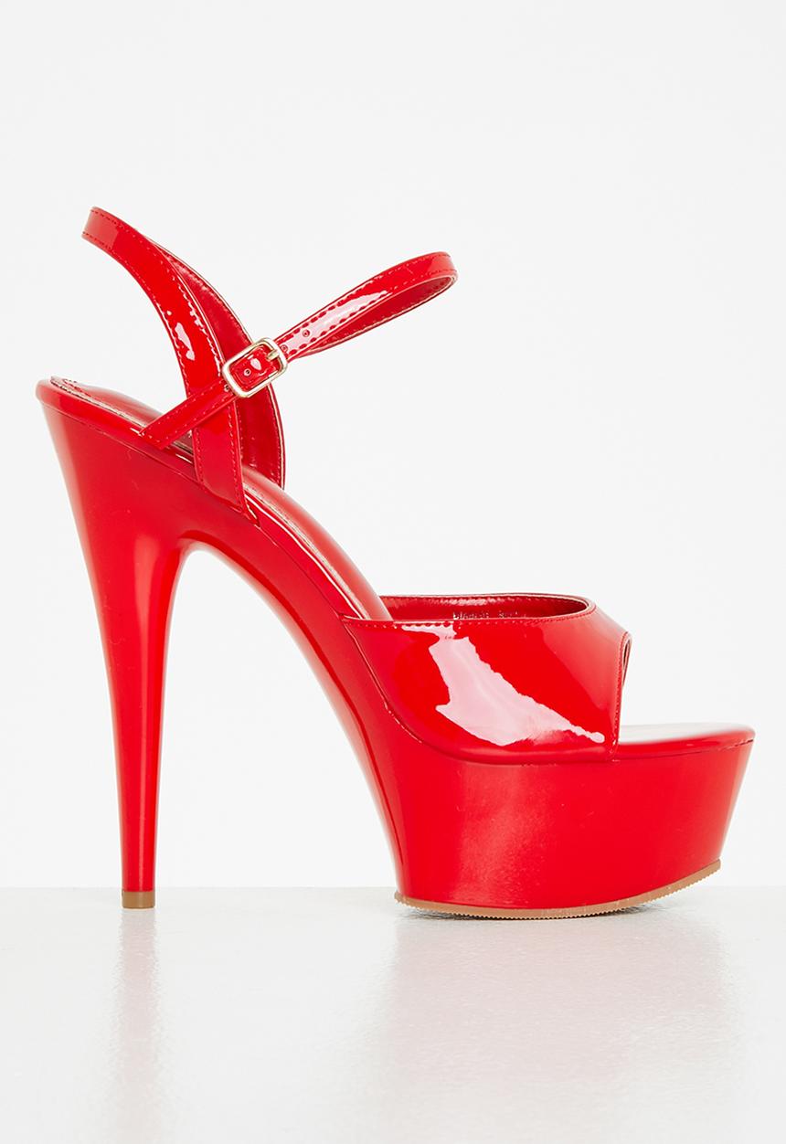 Rock & Co - Diablo 1 ankle tie platform heel - red