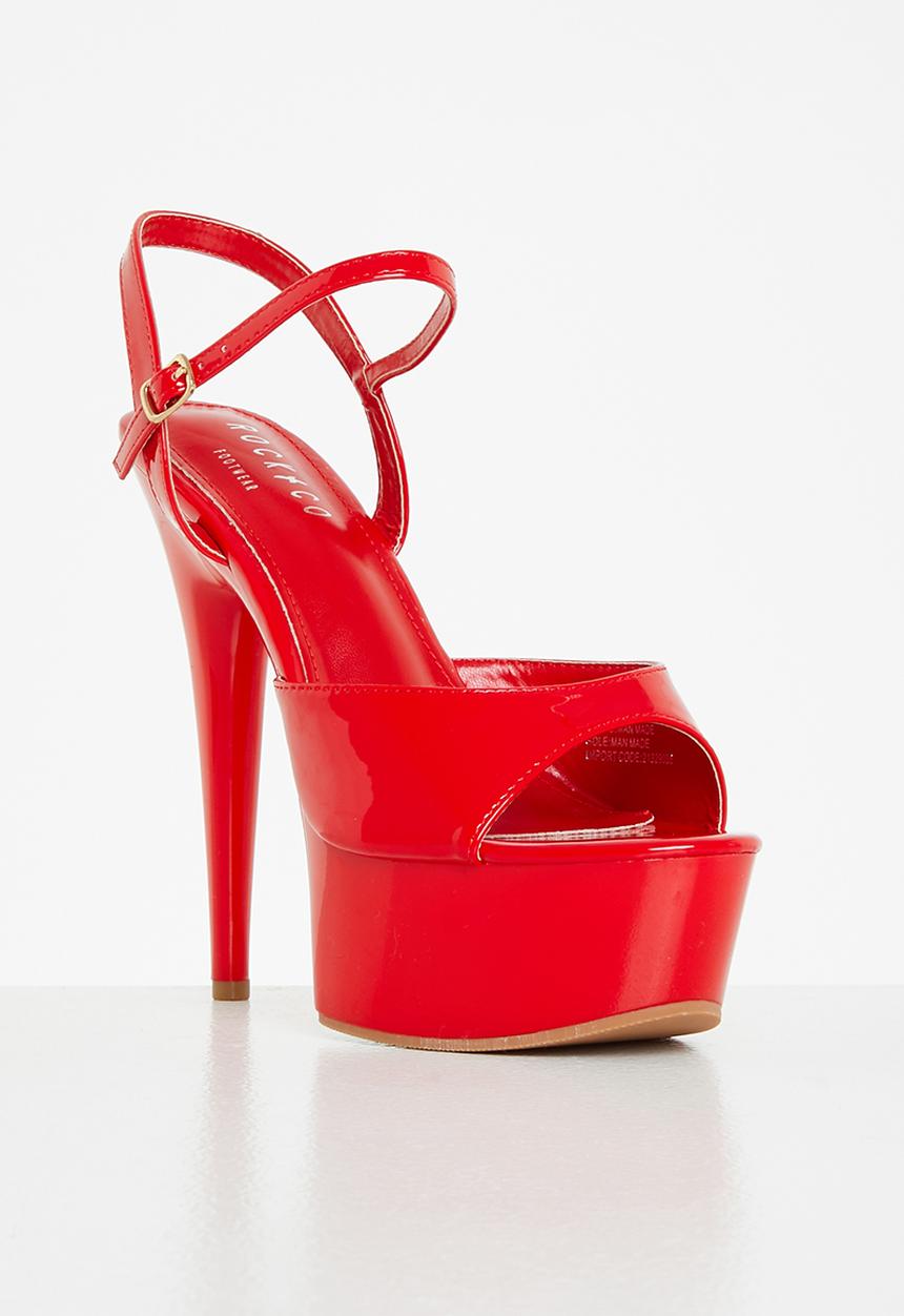 Rock & Co - Diablo 1 ankle tie platform heel - red