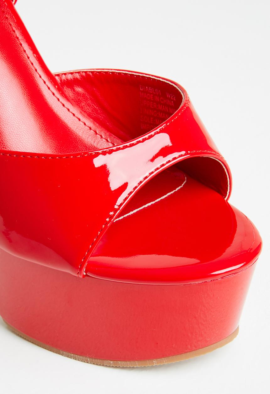 Rock & Co - Diablo 1 ankle tie platform heel - red