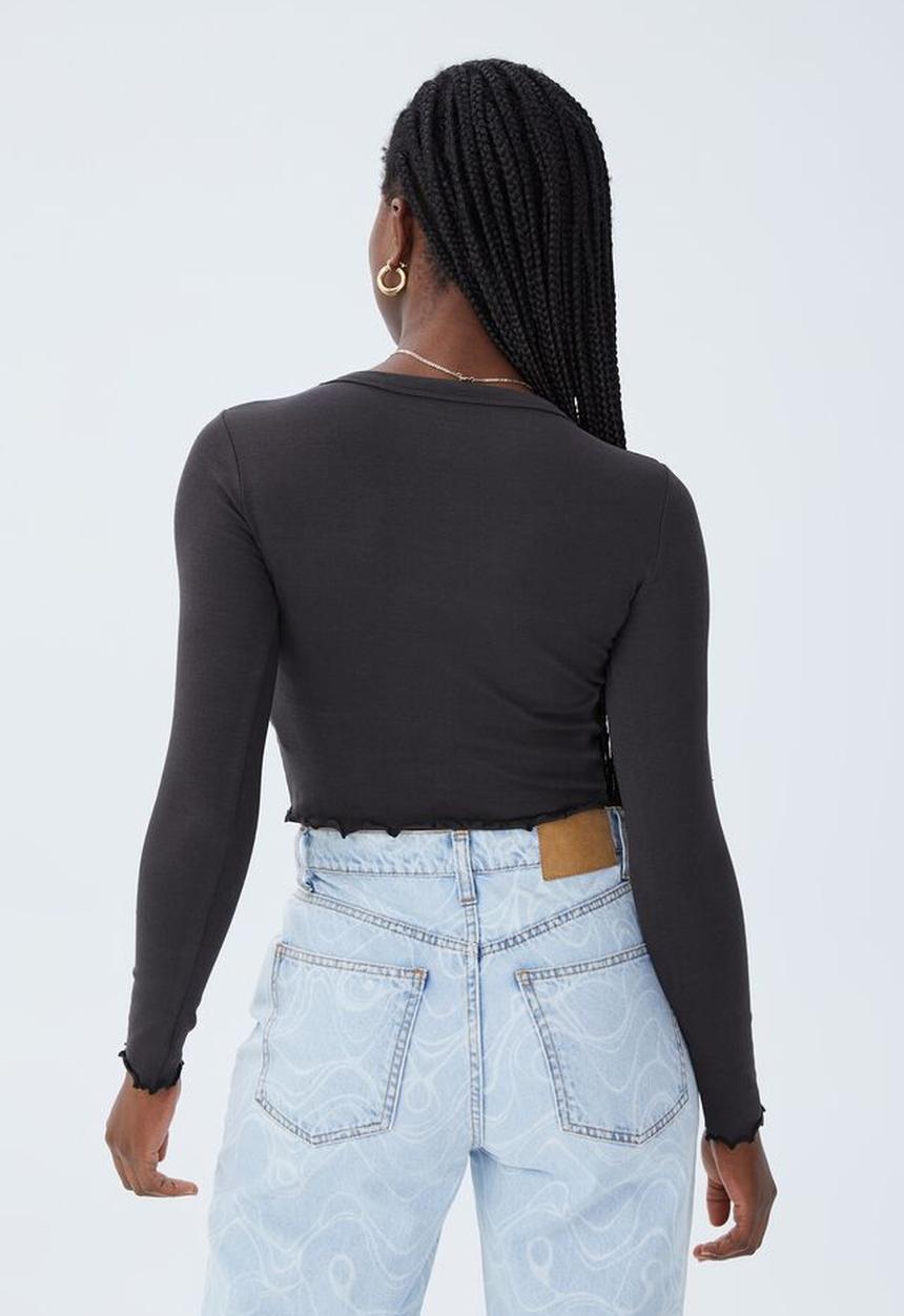 Cotton On - Crew neck graphic long sleeve - desert daze/washed black