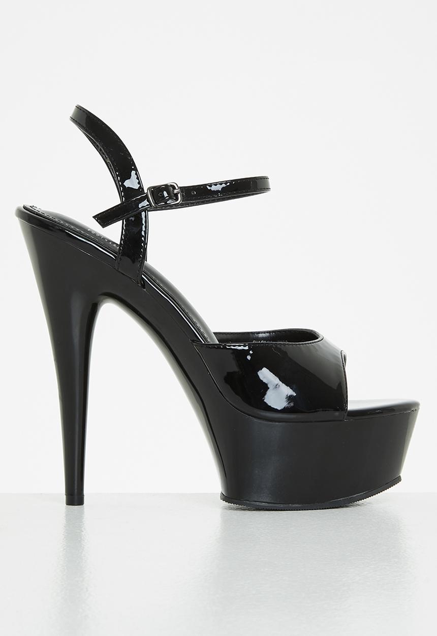 Rock & Co - Diablo 1 ankle tie platform heel - black