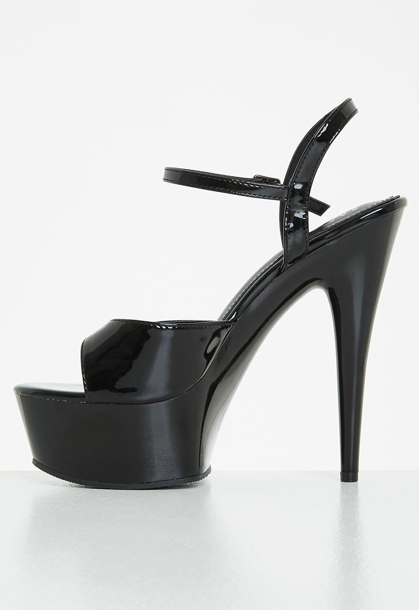 Rock & Co - Diablo 1 ankle tie platform heel - black