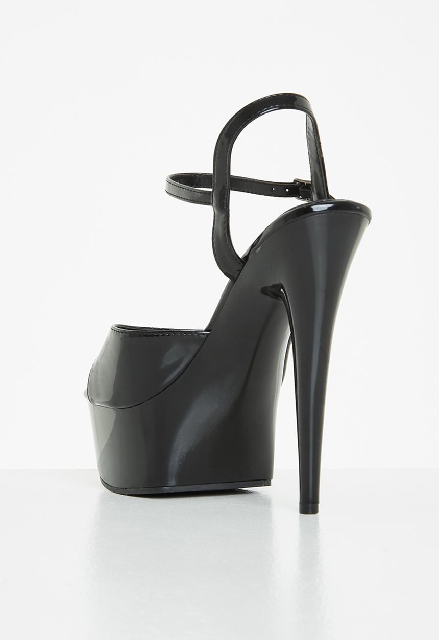 Rock & Co - Diablo 1 ankle tie platform heel - black