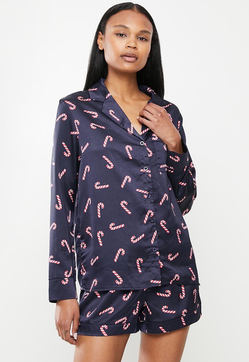 Missguided - Novelty candy cane 3-piece set - navy