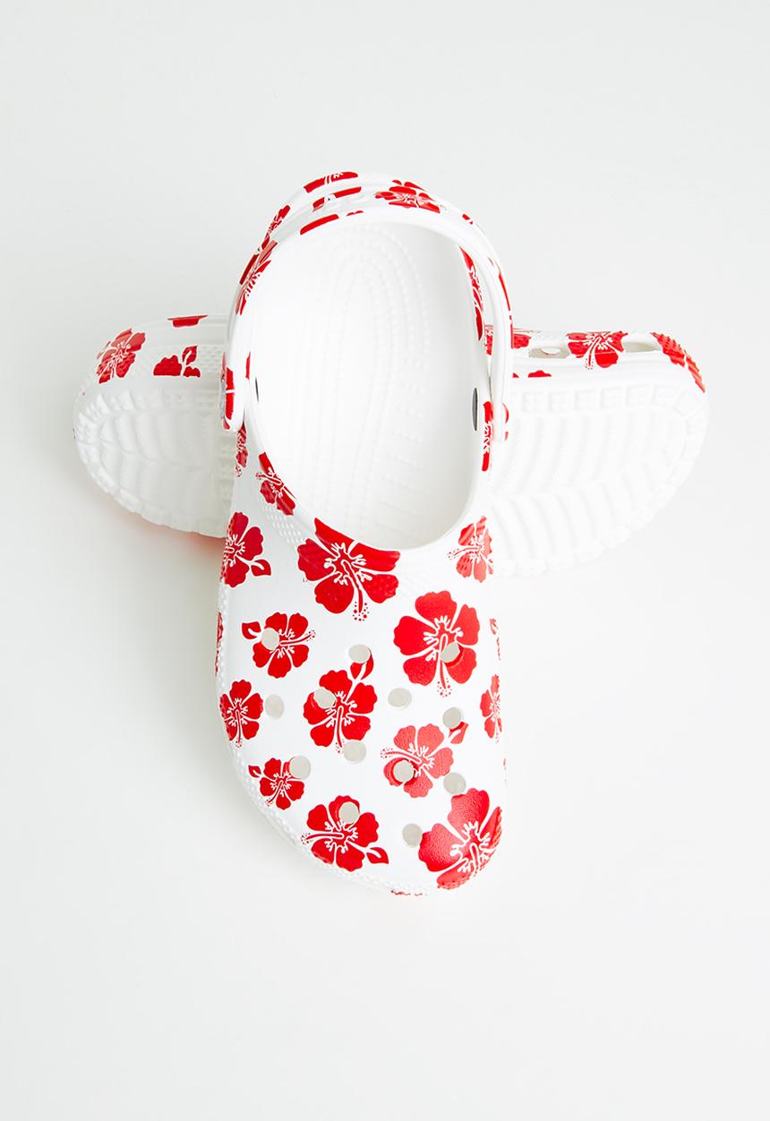 Crocs - Classic retro resort clog - white & flame