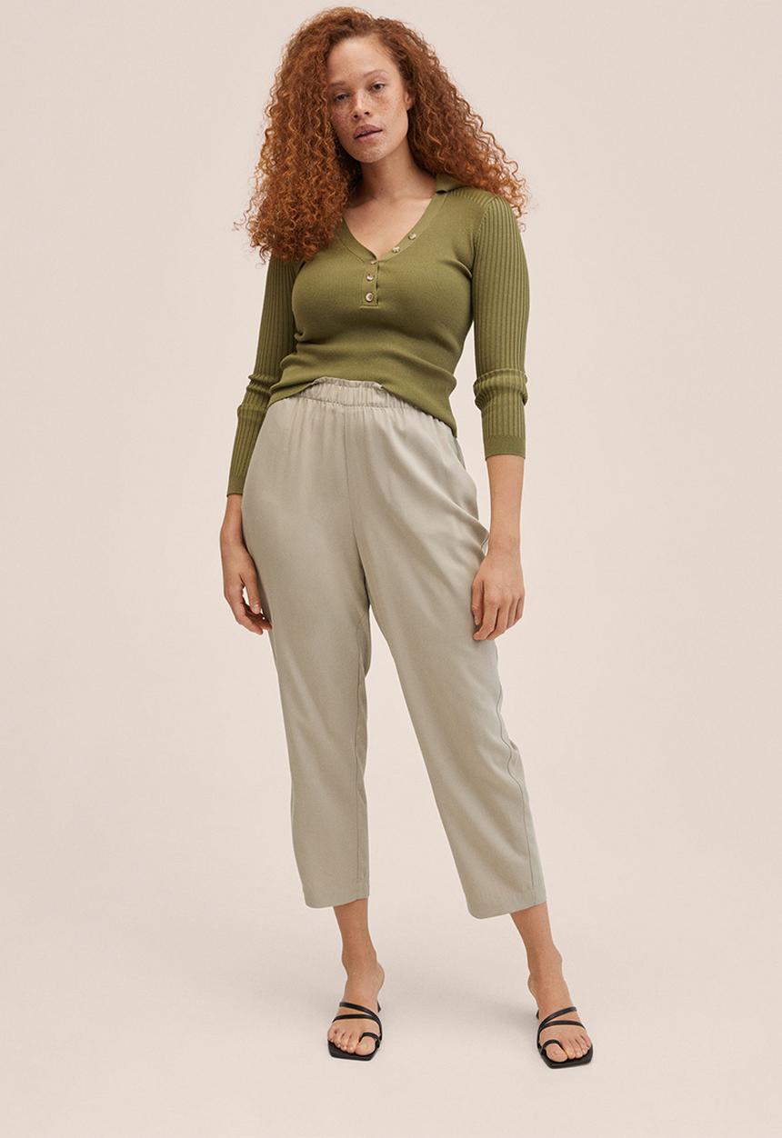 MANGO - Trousers fluido - light pastel grey