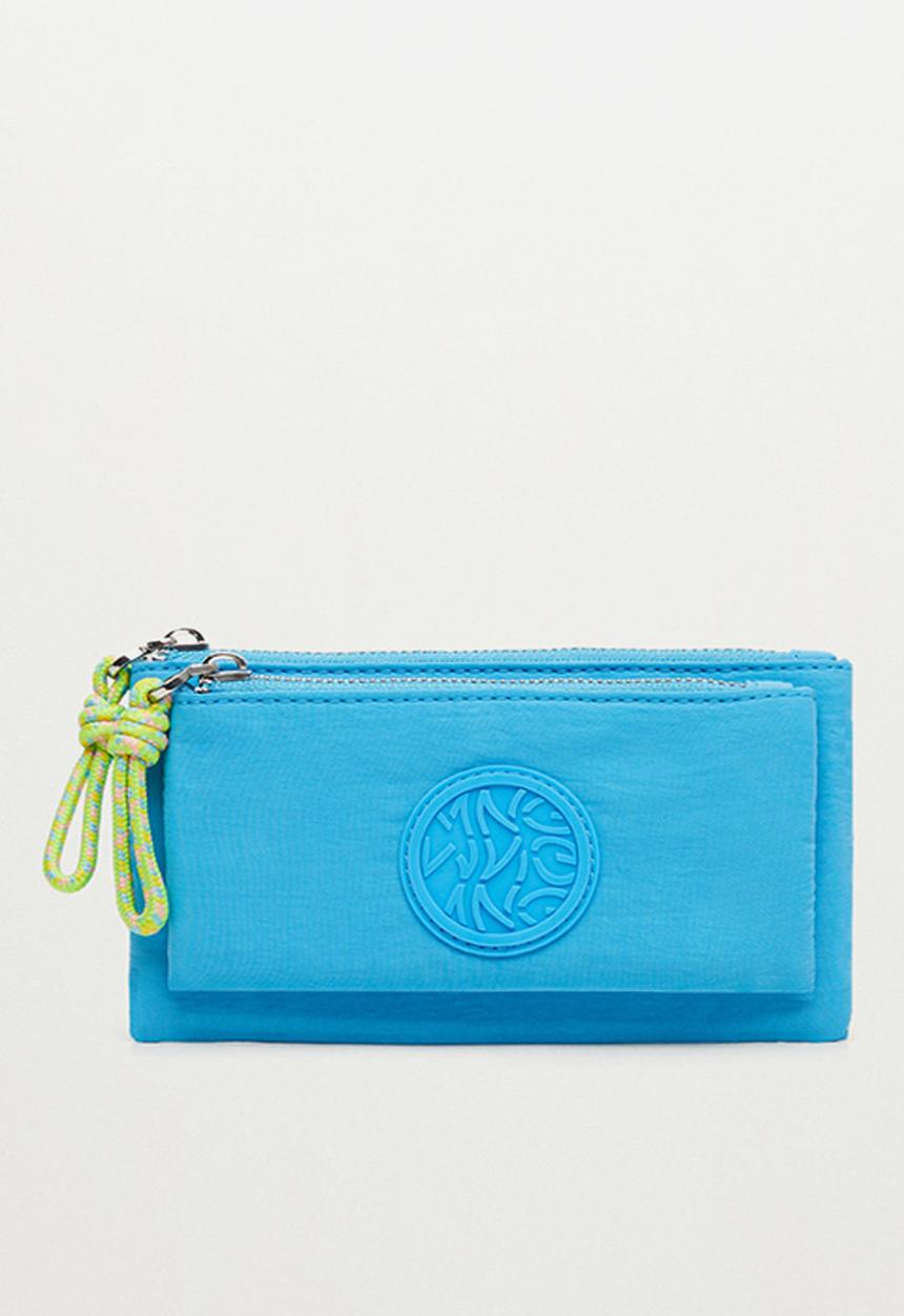 MANGO - Logo coin purse with zip - sky blue